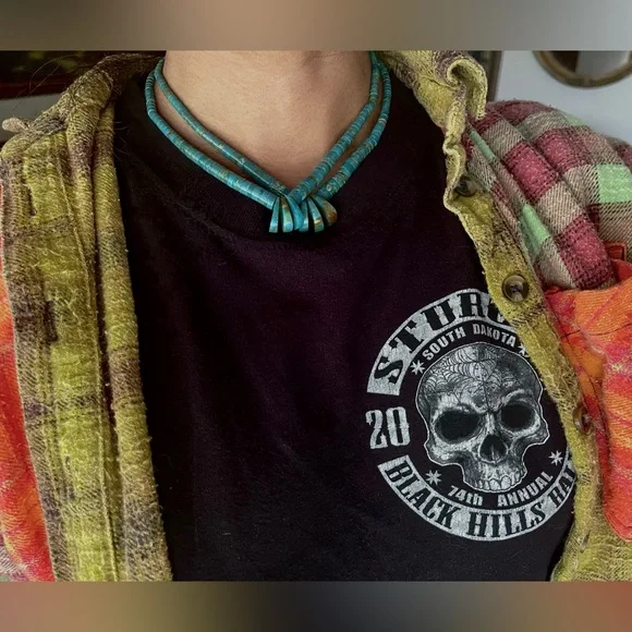 Heishi Turquoise Native American Beaded Necklace Jacla - Picture 2 of 13